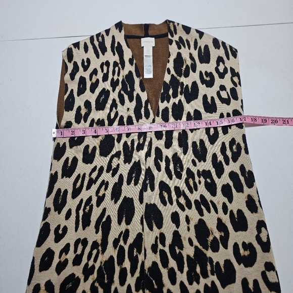 Chico's small (0) Animal print & colorblock reversible Cardigan. Open front. - Picture 5 of 13